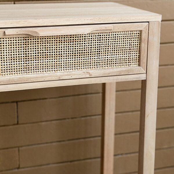 Artekko Cons Κονσόλα MDF Ψάθα Φυσική Απόχρωση (100x30x75)cm