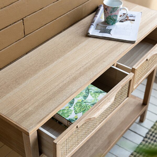 Artekko Cons Κονσόλα MDF Ψάθα Φυσική Απόχρωση (100x30x75)cm