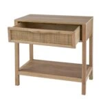 Artekko Cons MDF Κομοδίνο με Ψάθα σε Φυσική Απόχρωση (55x30x55)cm