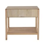 Artekko Cons MDF Κομοδίνο με Ψάθα σε Φυσική Απόχρωση (55x30x55)cm