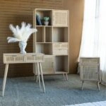 Cons Μπουφές MDF Ψάθα Φυσική Απόχρωση (90x37x189)cm