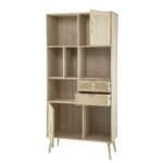 Cons Μπουφές MDF Ψάθα Φυσική Απόχρωση (90x37x189)cm