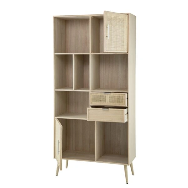 Cons Μπουφές MDF Ψάθα Φυσική Απόχρωση (90x37x189)cm