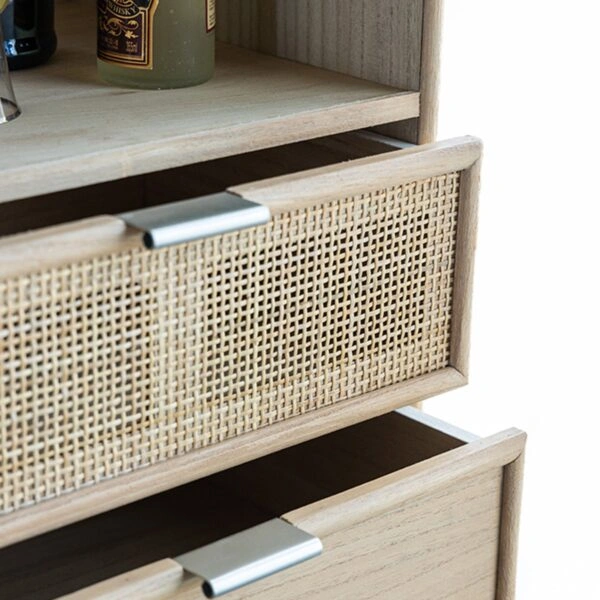 Cons Μπουφές MDF Ψάθα Φυσική Απόχρωση (90x37x189)cm