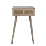 Artekko Cons MDF Κομοδίνο με Ψάθα σε Φυσική Απόχρωση (40x37x70)cm