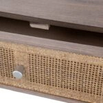 Artekko Cons MDF Κομοδίνο με Ψάθα σε Φυσική Απόχρωση (40x37x70)cm