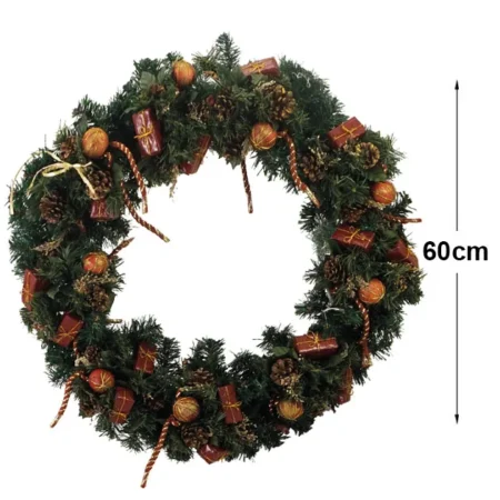 ΧΡΙΣΤΟΥΓ. ΣΤΕΦΑΝΙ ΣΤΟΛΙΣΜΕΝΟ (ΔΩΡΑΚΙ) ΜΕΓΑΛΟ ΕΛΑΤΙΝΟ Φ60cm