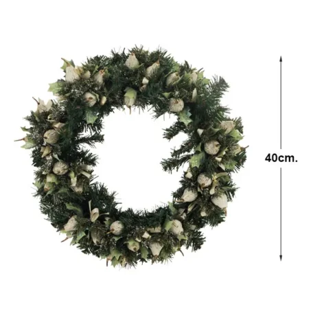 ΧΡΙΣΤΟΥΓ. ΣΤΕΦΑΝΙ ΣΤΟΛΙΣΜΕΝΟ (ΑΧΛΑΔΑΚΙΑ) ΜΙΚΡΟ ΕΛΑΤΙΝΟ Φ40cm