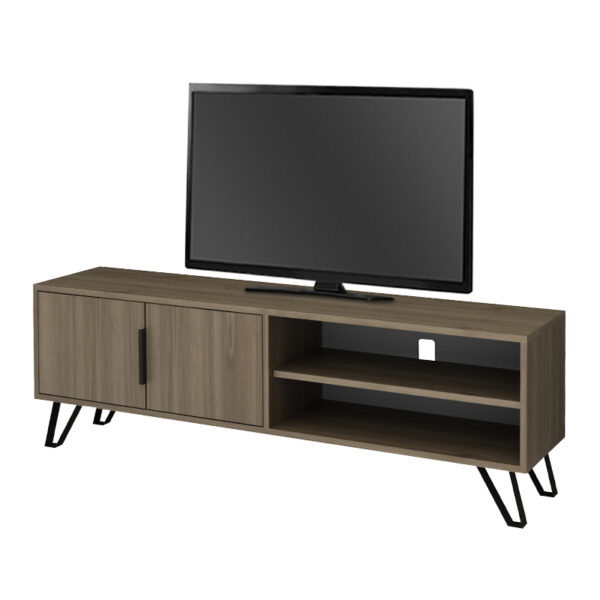 Έπιπλο τηλεόρασης Foot Megapap χρώμα καρυδί 160x35x49εκ.