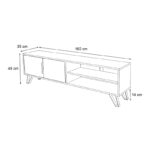 Έπιπλο τηλεόρασης Foot Megapap χρώμα καρυδί 160x35x49εκ.