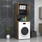 Έπιπλο πλυντηρίου Cozen Megapap χρώμα καρυδί 65x60x178εκ.