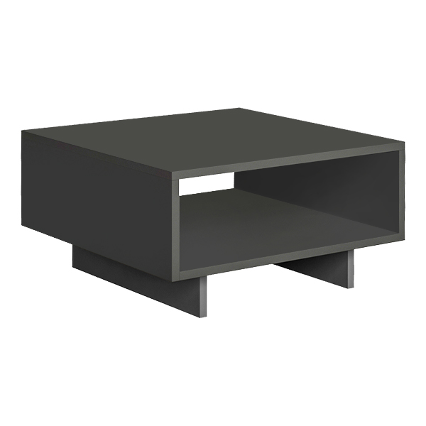 Τραπεζάκι σαλονιού Hola μελαμίνης χρώμα ανθρακί 60x60x32εκ.