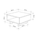 Τραπεζάκι σαλονιού Hola μελαμίνης χρώμα ανθρακί 60x60x32εκ.