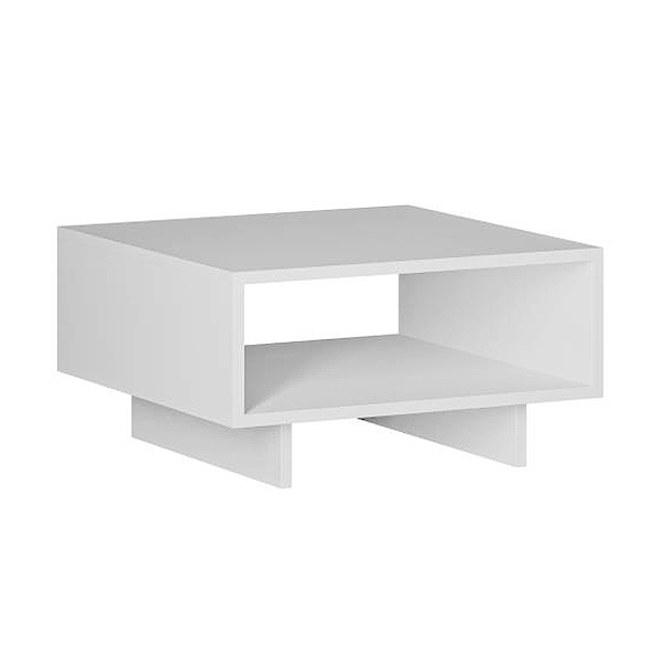 Τραπεζάκι σαλονιού Hola μελαμίνης χρώμα λευκό 60x60x32εκ.