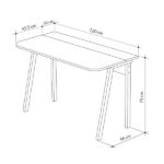 Γραφείο εργασίας Luton  από μελαμίνη χρώμα γκρι ρετρό/λευκό 120x60x75εκ.