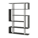 Βιβλιοθήκη μελαμίνης Mito χρώμα λευκό αντικέ - γκρι ρετρό 108x25x161εκ.