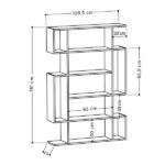 Βιβλιοθήκη μελαμίνης Mito χρώμα λευκό αντικέ - γκρι ρετρό 108x25x161εκ.