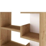 Βιβλιοθήκη μελαμίνης Oppa  χρώμα φυσικό οξιάς/λευκό 60x22x162εκ.