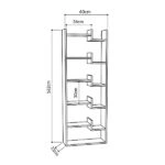 Βιβλιοθήκη μελαμίνης Oppa  χρώμα φυσικό οξιάς/λευκό 60x22x162εκ.