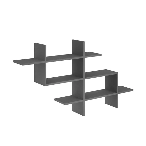 Ραφιέρα τοίχου Halic  μελαμίνης χρώμα ανθρακί 150x22x82εκ.