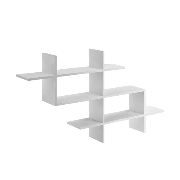 Ραφιέρα τοίχου Halic  μελαμίνης χρώμα λευκό 150x22x82εκ.