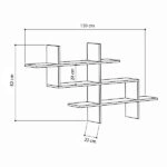 Ραφιέρα τοίχου Halic  μελαμίνης χρώμα λευκό 150x22x82εκ.