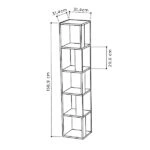 Βιβλιοθήκη γωνιακή Piano  από μελαμίνη χρώμα γκρι ρετρό 31,4x31,4x158,9εκ.