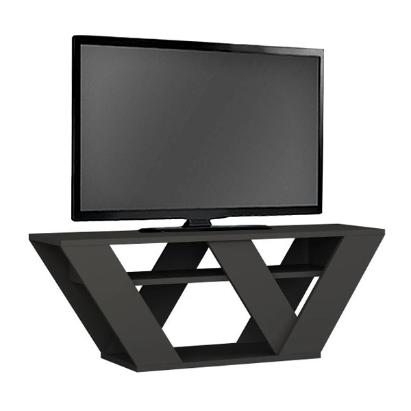 Έπιπλο τηλεόρασης Pipralla  μελαμίνης χρώμα ανθρακί 110x30x40εκ.