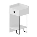 Κομοδίνο μελαμίνης Sirius  αριστερό χρώμα λευκό 32x30x61εκ.