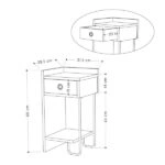 Κομοδίνο μελαμίνης Sirius  αριστερό χρώμα λευκό 32x30x61εκ.