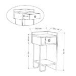 Κομοδίνο μελαμίνης Sirius δεξί χρώμα λευκό 32x30x61εκ.