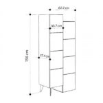 Ντουλάπι κουζίνας/μπάνιου - Παπουτσοθήκη Stair  μελαμίνης χρώμα φυσικό οξιάς 62,2x37,4x156εκ.