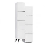 Ντουλάπι κουζίνας/μπάνιου - Παπουτσοθήκη Stair  μελαμίνης χρώμα λευκό 62,2x37,4x156εκ.