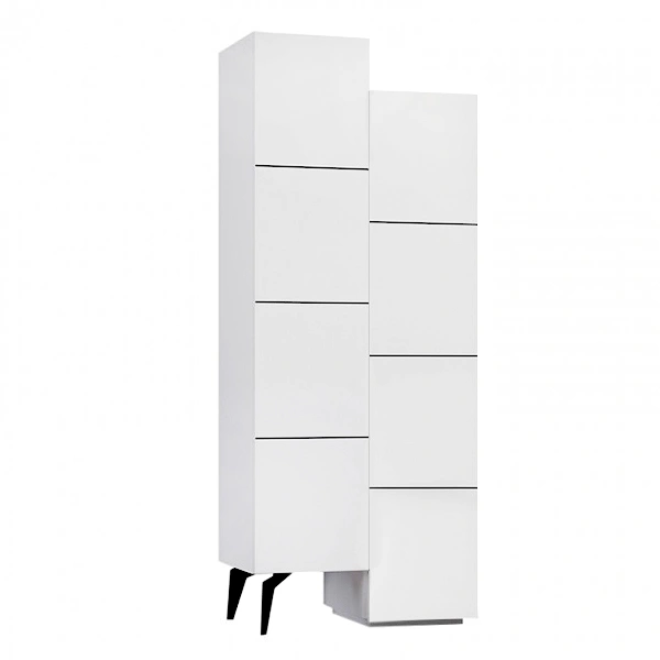 Ντουλάπι κουζίνας/μπάνιου - Παπουτσοθήκη Stair  μελαμίνης χρώμα λευκό 62,2x37,4x156εκ.