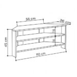Έπιπλο τηλεόρασης γωνιακό Thales Megapap χρώμα black wood 110x36x45εκ.