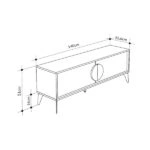 Έπιπλο τηλεόρασης Gora Megapap χρώμα sapphire oak - λευκό 140x35,6x51εκ.