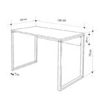 Γραφείο εργασίας Inna Megapap χρώμα sapphire oak - λευκό 100x60x75εκ.