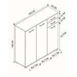 Παπουτσοθήκη - ντουλάπι Polly  από μελαμίνη χρώμα λευκό 108x35x108εκ.