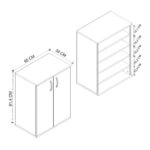 Παπουτσοθήκη - Ντουλάπι Manolo Megapap χρώμα καπνιστή καρυδιά 60x38x81,4εκ.