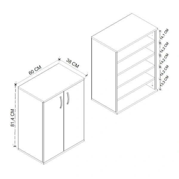 Παπουτσοθήκη - Ντουλάπι Manolo Megapap χρώμα καπνιστή καρυδιά 60x38x81,4εκ.
