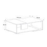 Τραπεζάκι σαλονιού Mareta Megapap χρώμα λευκό εφέ μαρμάρου - sapphire oak 81,8x50x35εκ.