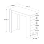 Τραπέζι μπαρ Monaco Megapap χρώμα καρυδί - μαύρο εφέ μαρμάρου 120x51,6x101,8εκ.