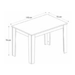 Τραπέζι Darlen Megapap χρώμα καρυδί - μαύρο εφέ μαρμάρου 110x72x74εκ.