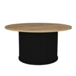 Τραπεζάκι σαλονιού Bohema Megapap χρώμα μαύρο - sepet oak Ø85x43,2εκ.