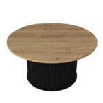 Τραπεζάκι σαλονιού Bohema Megapap χρώμα μαύρο - sepet oak Ø85x43,2εκ.