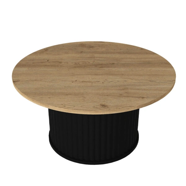 Τραπεζάκι σαλονιού Bohema Megapap χρώμα μαύρο - sepet oak Ø85x43,2εκ.