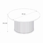 Τραπεζάκι σαλονιού Bohema Megapap χρώμα μαύρο - sepet oak Ø85x43,2εκ.