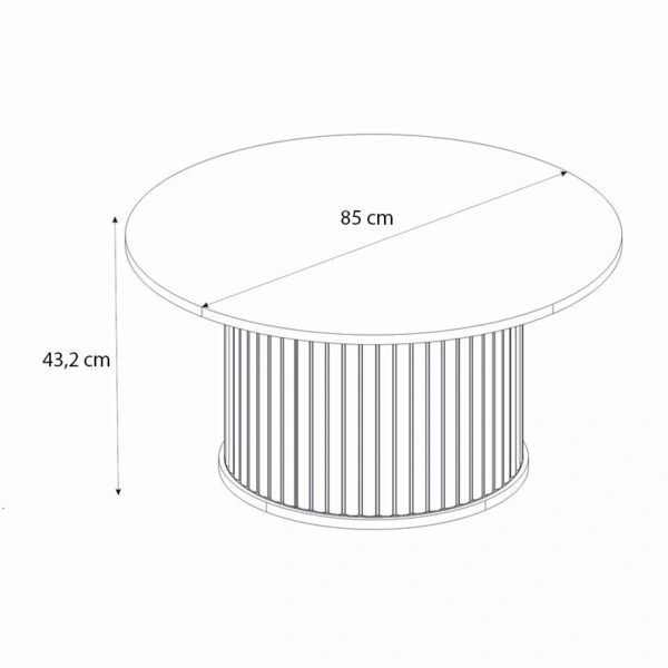 Τραπεζάκι σαλονιού Bohema Megapap χρώμα μαύρο - sepet oak Ø85x43,2εκ.