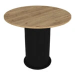 Τραπέζι Bohema Megapap χρώμα μαύρο - sepet oak Ø90x77,7εκ.
