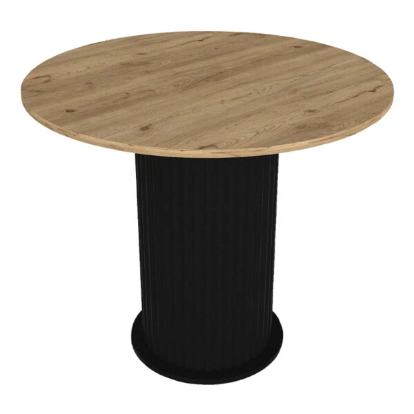 Τραπέζι Bohema Megapap χρώμα μαύρο - sepet oak Ø90x77,7εκ.